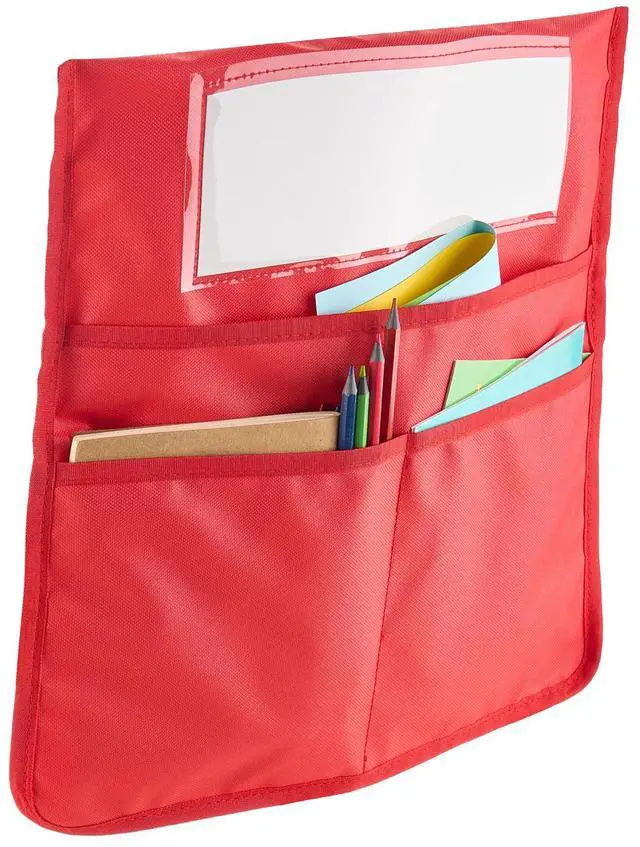 Alt view image 2 of 6 - Chair Pockets for Classroom 12 Pack Seat Pocket with Name Tag Multicolor
