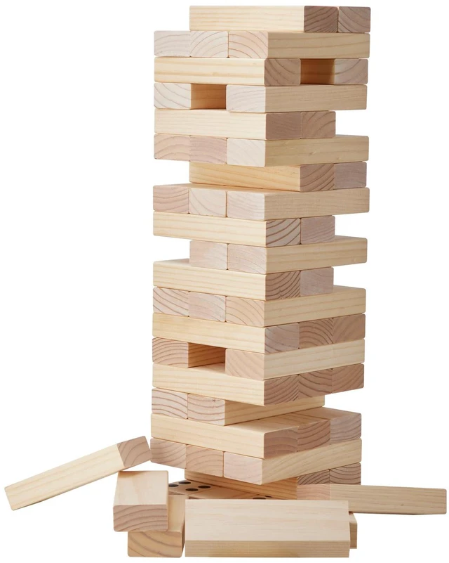 Alt view image 6 of 7 - Tumbling Timber Toy 60 Blocks Giant Tumble Tower Blocks Game Pine Wood Bag