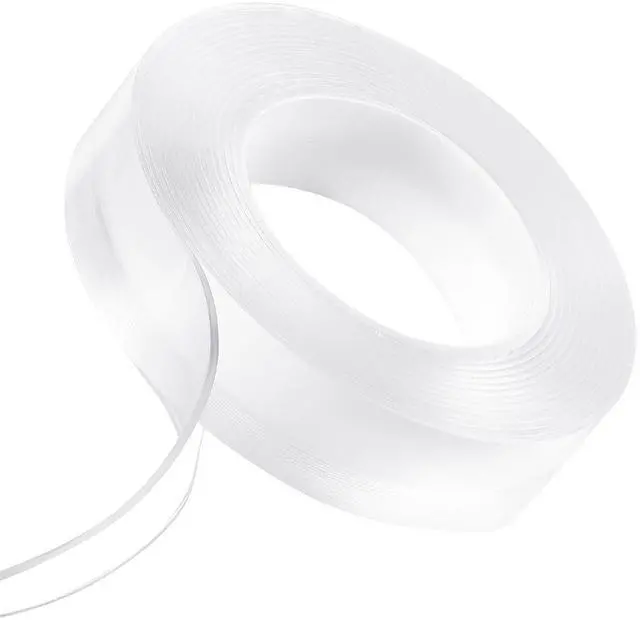 Main image of Double Sided Tape Heavy Duty, 16 ft Long Nano Mounting Tape, Strong Adhesive & Reusable, Clear Two Sided Wall Tape, Removable Poster Picture Hanging Strips for Home, Office, Car, Outdoor Use