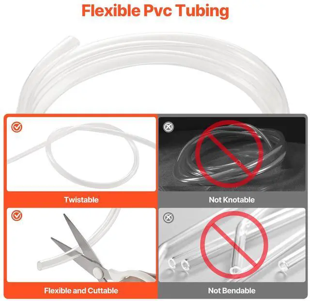 Alt view image 5 of 7 - Clear Vinyl Tubing 1/2" ID x 5/8" OD 10FT Plastic PVC Tubing Flexible Hose