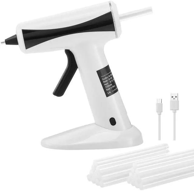 Alt view image 4 of 7 - Hot Glue Gun, Rechargeable Cordless Glue Gun, Mini Wireless Hot Glue Gun Kit with 2200mAh Battery, 20 Pcs Glue Sticks, Fast Preheating & High Temp, for Crafts, Arts, DIY, Quick Home Repairs