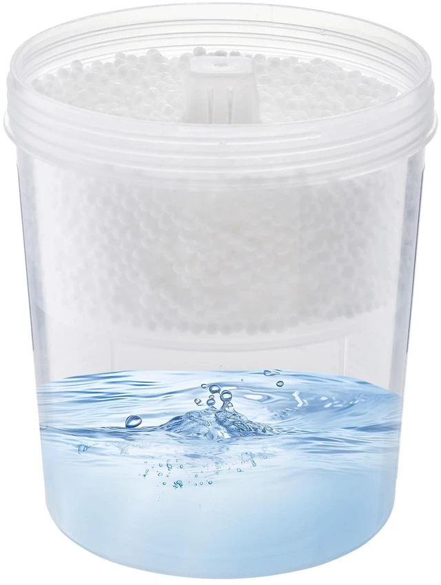 Alt view image 5 of 7 - Moisture Absorber Bucket, 2 Packs 16.2 oz Hi-Capacity Moisture Absorber Bucket with 800ml Storage Area & Reusable Outer Bucket for Long-Term Use, Fragrance Free Moisture Absorber for Fresher Air