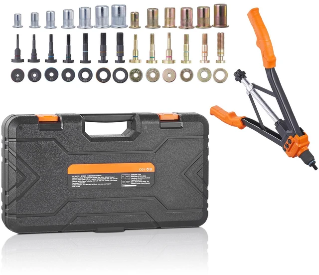 Alt view image 3 of 7 - Rivet Nut Tool, 16 inch Rivnut Tool Kit with 13PCS Metric and SAE Mandrels, 186PCS Rivet Nuts, Semi-auto Retraction, M3, M4, M5, M6, M8, M10, M12, 1/4-20, 5/16-18, 3/8-16, 1/2-13, 8-32, 10-24