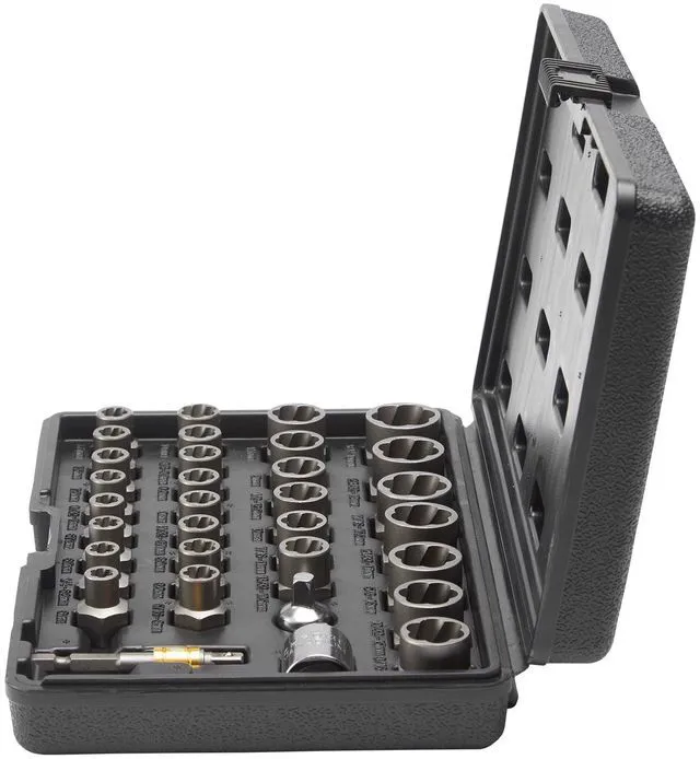 Alt view image 4 of 7 - Bolt Extractor Set, 29-Piece Bolt and Nut Remover Set, 6mm to 10mm, 13/32" to 3/4", CR-MO Steel Extraction Socket Set with Storage Case, for Removing Damaged Rusted Bolts, Nuts and Screws