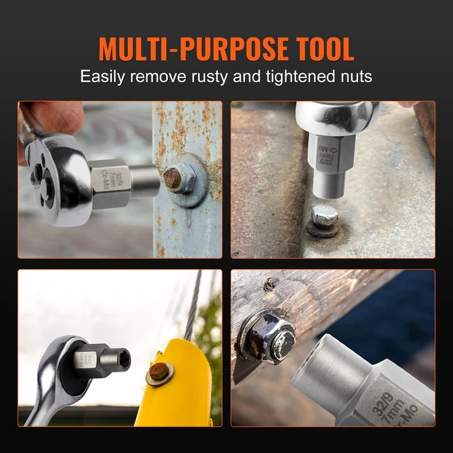 Alt view image 7 of 7 - Bolt Extractor Set, 29-Piece Bolt and Nut Remover Set, 6mm to 10mm, 13/32" to 3/4", CR-MO Steel Extraction Socket Set with Storage Case, for Removing Damaged Rusted Bolts, Nuts and Screws
