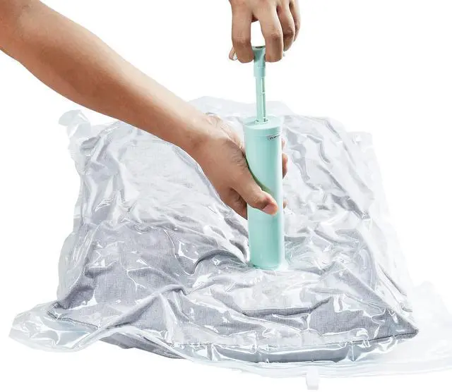 Alt view image 4 of 7 - Vacuum Storage Bags, 20 Pack Space Saver Seal Bag(4 Jumbo/4 Large/4 Medium/4 Small/4 Roll), Compression Airtight Zipper Space Bags with Hand Pump, for Cloth, Bedding, Blanket, Pillow, Travel
