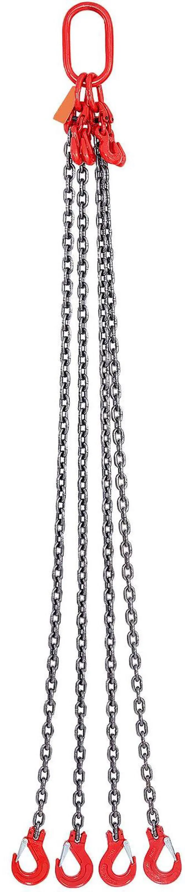 Alt view image 3 of 7 - Chain Sling, 11000 lbs Weight Capacity, 5/16'' x 5' G80 Lifting Chain with Grab Hooks, DOT Certified, Blackening Coating Manganese Steel & Adjustable Length, for Dock Factory Construction Site