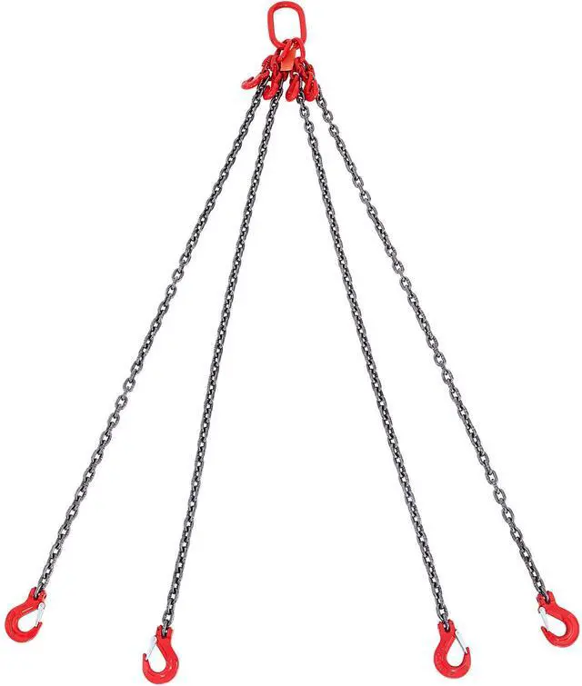 Alt view image 2 of 7 - Chain Sling, 11000 lbs Weight Capacity, 5/16'' x 5' G80 Lifting Chain with Grab Hooks, DOT Certified, Blackening Coating Manganese Steel & Adjustable Length, for Dock Factory Construction Site