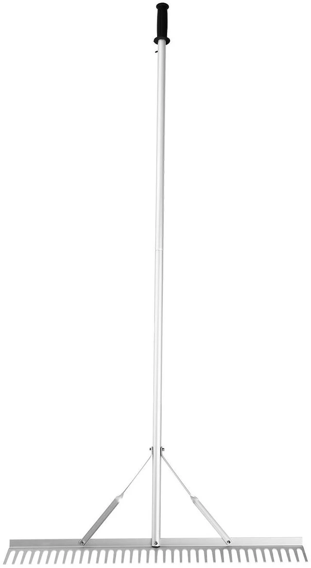 Alt view image 3 of 7 - Landscape Rake, 36" Head Aluminum Landscape Rake, Lake Weed Rake with 75" Long Handle, for Loosening Soil, Lawn Care, Weeding Lake, Garden, Pond