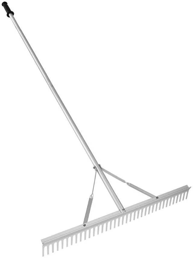 Alt view image 2 of 7 - Landscape Rake, 36" Head Aluminum Landscape Rake, Lake Weed Rake with 75" Long Handle, for Loosening Soil, Lawn Care, Weeding Lake, Garden, Pond