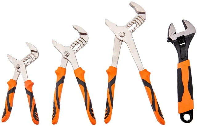 Alt view image 6 of 7 - 8-Piece Pliers Set, High Carbon Steel, 12"/10"/8" Groove Joint Pliers, 8" Linesman's Pliers, 6" Slip Joint Pliers, 8" Long Nose Pliers, 6" Diagonal Cutter, 10" Adjustable Wrench, and Tool Bag