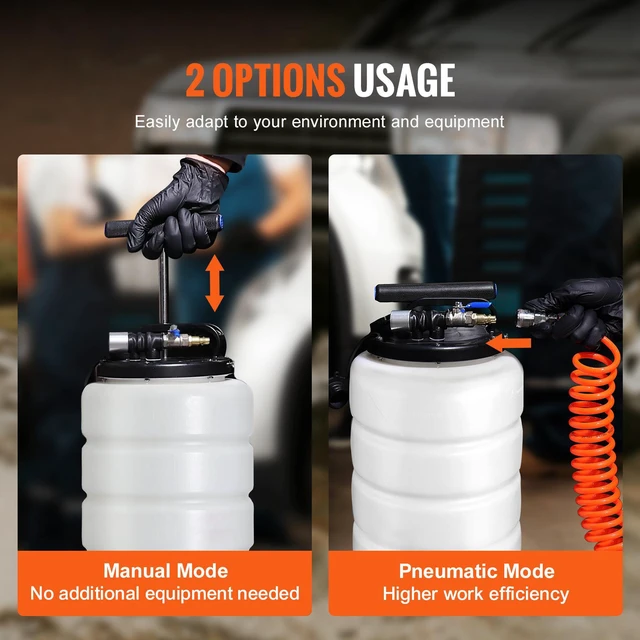 Alt view image 6 of 7 - Fluid Extractor, 4 Gallons (15 Liters), Pneumatic/Manual Oil Changer Vacuum Fluid Extractor with Dipstick and Suction Hose, Oil Extractor Change Pump for Automotive Fluids Vacuum Evacuation
