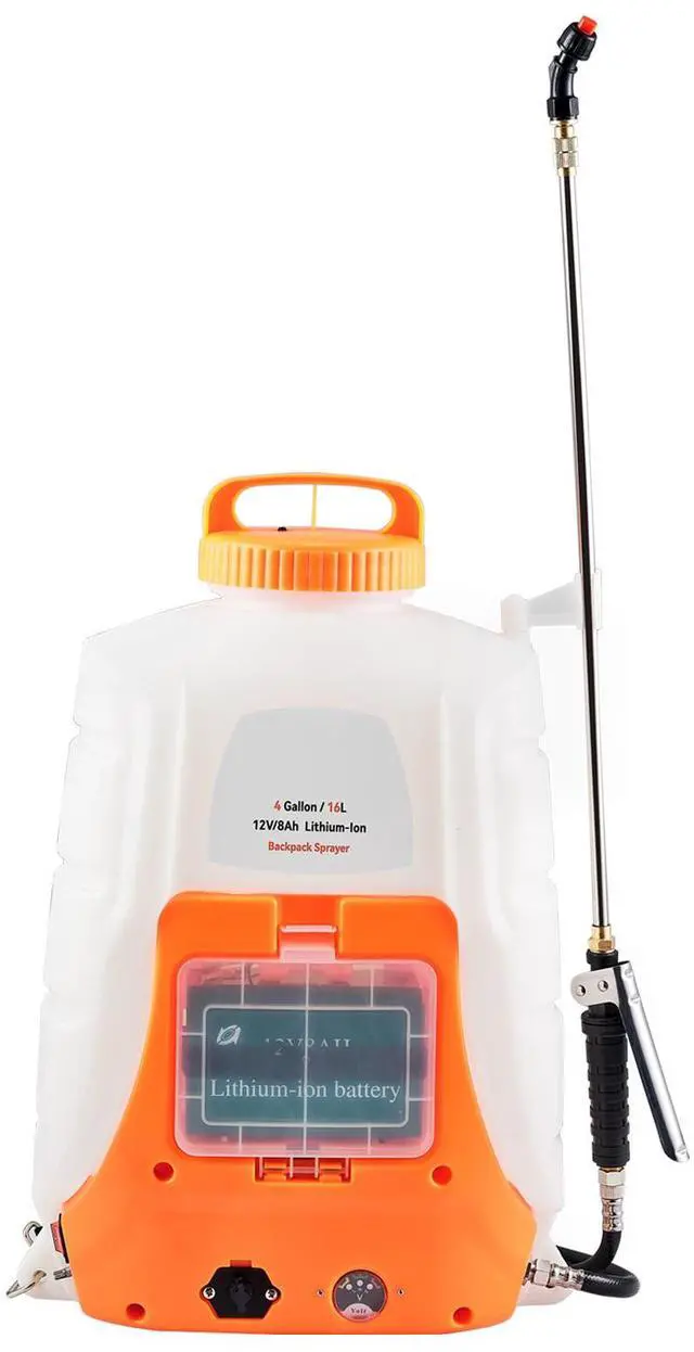 Alt view image 5 of 7 - Battery Powered Backpack Sprayer 4 Gal Tank 0-90 PSI Adjustable Pressure