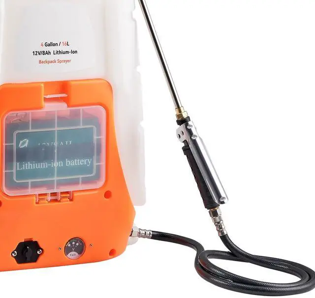 Alt view image 6 of 7 - Battery Powered Backpack Sprayer 4 Gal Tank 0-90 PSI Adjustable Pressure