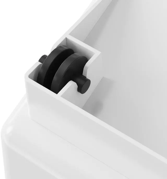 Alt view image 6 of 7 - Ingredient Storage Bin, 2 x 15L Dispenser Bin with 2 Measuring Cups, Attachable Casters and Airtight Lid, 2 Pcs/Set Dog Pet Food Storage Container, PP Material Kitchen Rice Cereal Flour Bin