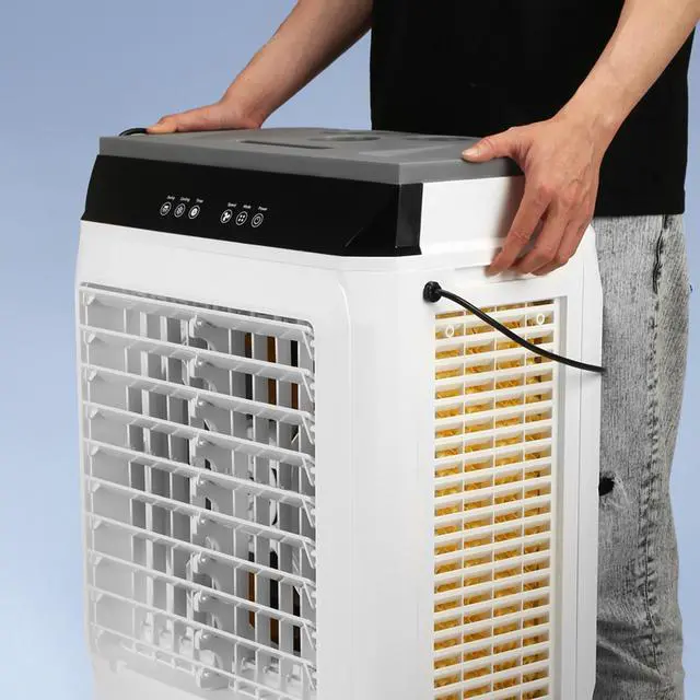 Alt view image 5 of 7 - Evaporative Air Cooler, 2100 CFM, 135° Oscillating Swamp Cooler with Adjustable 3 Speeds and 12 H Timer, 7 Gal Portable Air Cooler for 750 Sq.ft, Indoor/Outdoor Use