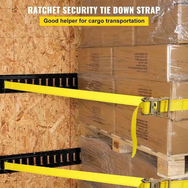 Alt view image 4 of 7 - E Track Ratchet Strap, 18PCS 2" x 15' E-Track Straps 4400 LBS Breaking Strength, with Polyester Webbing & Spring Fitting & Ratchets, Durable Tie-Downs for Motorcycles, Tire, Trailer Loads
