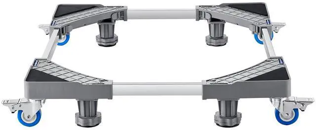 Alt view image 3 of 7 - Mini Fridge Stand, 400 lbs Load, 4 Strong Feet, 4 Locking Swivel Wheels, Washer and Dryer Pedestal, Multi-Functional Adjustable Base for Washing Machine, and Refrigerator, Universal Mobile Base