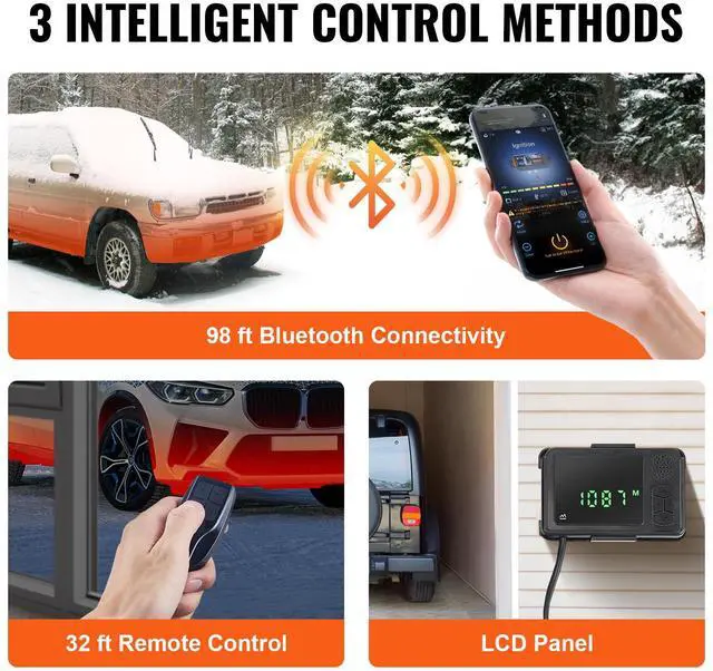 Alt view image 2 of 7 - Bluetooth App Control Diesel Air Heater, 12V 8KW Diesel Heater with Automatic Altitude Adjustment, Remote Control and LCD, Diesel Parking Heater for RV Trailer Camper Van Boat