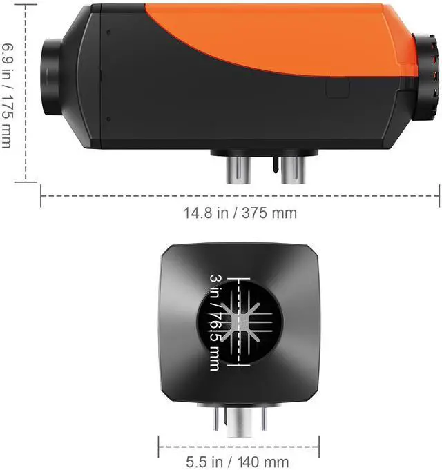 Alt view image 6 of 7 - Bluetooth App Control Diesel Air Heater, 12V 8KW Diesel Heater with Automatic Altitude Adjustment, Remote Control and LCD, Diesel Parking Heater for RV Trailer Camper Van Boat