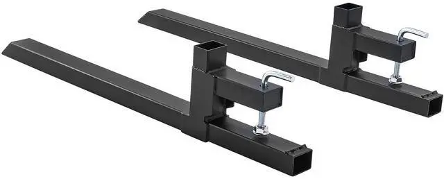 Alt view image 6 of 7 - Pallet Forks, 2000 lbs Capacity Clamp on Pallet Forks, 43" Tractor Bucket Forks, Heavy Duty Front Loader Attachment for Tractor, Skid Steer, Loader Bucket, Tractor Forks for Agriculture and Farm