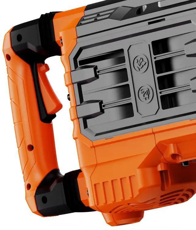 Alt view image 2 of 7 - Demolition Jack Hammer, 3500W Jack Hammer Concrete Breaker, 2pcs Chisel with Gloves & 360°C Swiveling Front Handle for Trenching, 1900 BPM Heavy Duty Electric Jack Hammer, Black