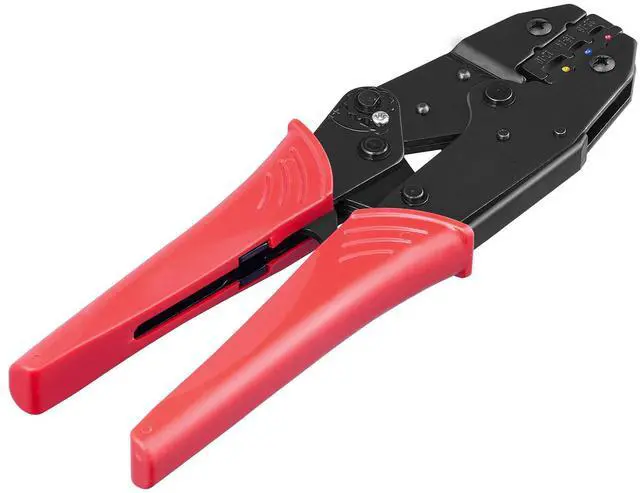Alt view image 7 of 7 - Ratcheting Crimping Tool Set For Insulated Electrical Connectors AWG22-10 with Wire Stripper and 210pcs Heat Shrink Tubes Labor-Saving Ratcheting Wire Crimp Pliers