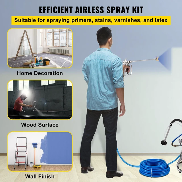 Alt view image 3 of 7 - Airless Paint Spray Hose Kit 50ft 1/4in Swivel Joint 3600psi with 517 Tip