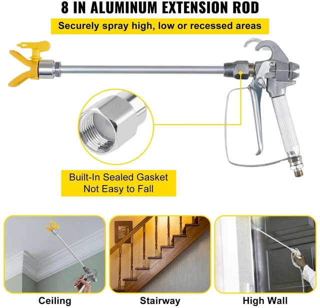 Alt view image 5 of 7 - Airless Paint Spray Hose Kit 50ft 1/4in Swivel Joint 3600psi with 517 Tip