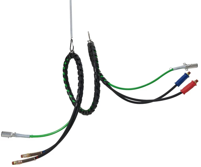 Alt view image 5 of 7 - 15FT Semi Truck Air Lines Kit with 2PCS Glad Hands, 3-in-1 Air Hoses & 7 Way ABS Electric Power Line, with 2PCS Gladhand Handles, 4PCS Seals and Tender Spring Kit for Semi Truck Trailer Tractor