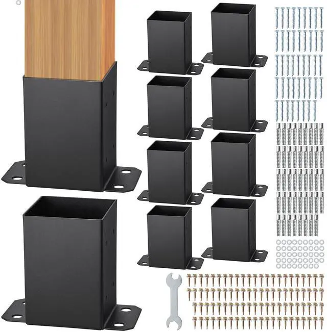 Main image of 10 Pack 4x4 Post Base Brackets Heavy Duty Wood Post Fence Post Anchor