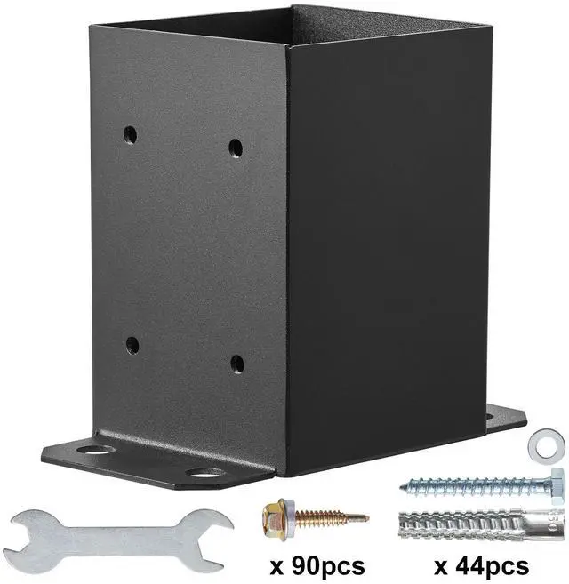 Alt view image 2 of 7 - 10 Pack 4x4 Post Base Brackets Heavy Duty Wood Post Fence Post Anchor