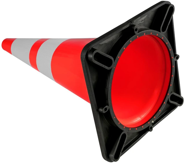 Alt view image 7 of 7 - 6Pack 36" Traffic Cones, Safety Road Parking Cone with Black Weighted Base, PVC Orange Traffic Safety Cones, Hazard Cones Reflective Collars for Construction Traffic Parking