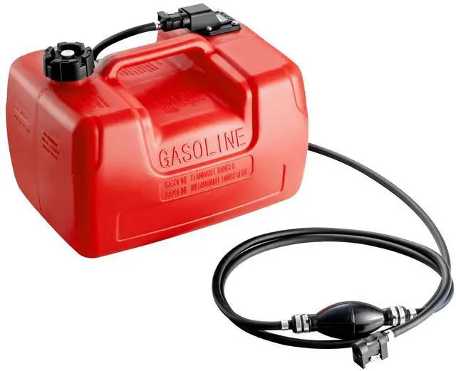 Alt view image 4 of 7 - Marine Fuel Tank, 3.17 Gallon/12L, Portable Boat Fuel Gas Tank for Outboard Engine Boats, Plastic Outboard Marine Boat Fuel Tank with Hose, Easy to Carry for Yacht, Fishing Boat, Deck Boat, Red