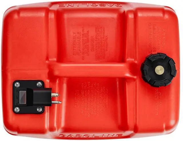 Alt view image 3 of 7 - Marine Fuel Tank, 3.17 Gallon/12L, Portable Boat Fuel Gas Tank for Outboard Engine Boats, Plastic Outboard Marine Boat Fuel Tank with Hose, Easy to Carry for Yacht, Fishing Boat, Deck Boat, Red