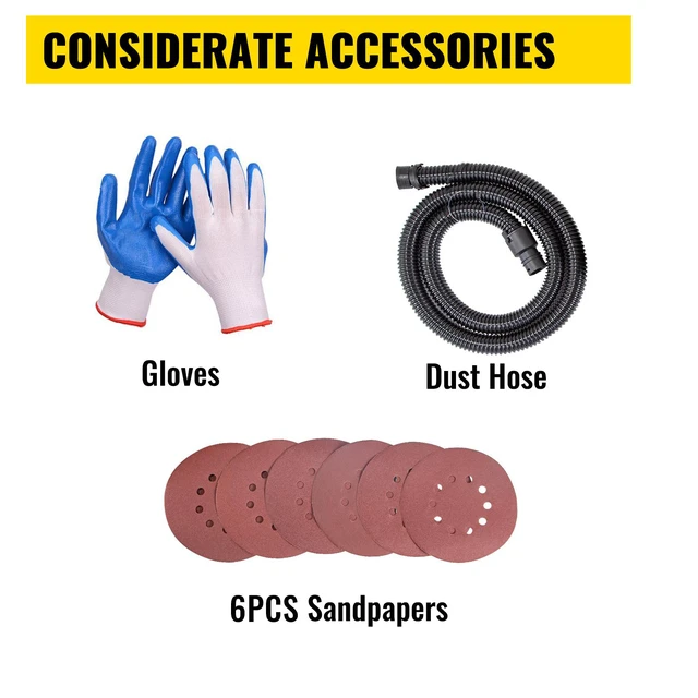 Alt view image 7 of 7 - Drywall Sander 850W Electric, Electric Sander Variable Speed 800-1750RPM, Drywall Sander Foldable Sheetrock Sander, with Telescope Handle, Vacuum Bag Drywall Sanders 6 Sand Pads
