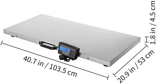 Alt view image 3 of 7 - 880Lbs x 0.2Lbs Livestock Scale Shipping Scales Large Platform 40.6x20.9Inch Stainless Steel Vet Scale Industrial Floor Scale Large Animal Dog Pig Scale Goat Weight Scale Pet Digital Scale