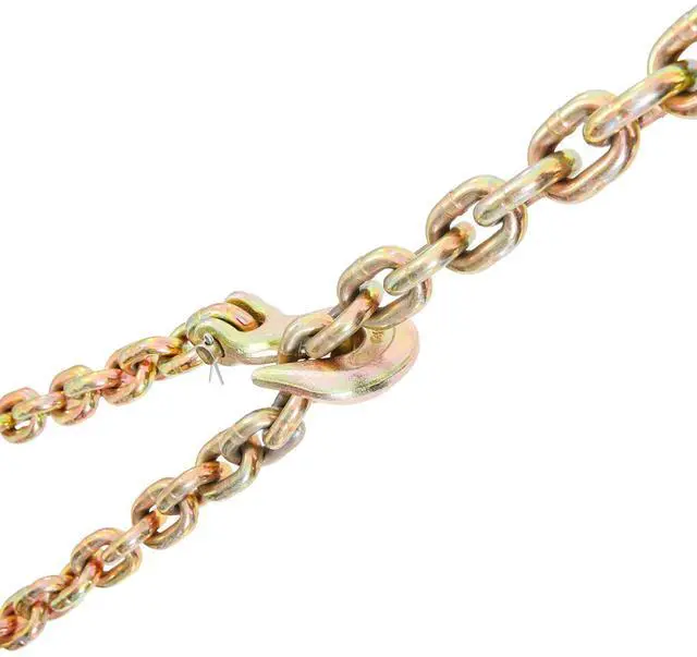Alt view image 2 of 7 - Transport Binder Chain, 7100 lbs Working Load Limit, 3/8'' x 20' G80 Tow Chain Tie Down with Grab Hooks, DOT Certified, Galvanized Coating Manganese Steel for Dock Factory Construction Site