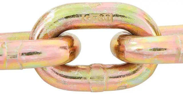 Alt view image 3 of 7 - Transport Binder Chain, 7100 lbs Working Load Limit, 3/8'' x 20' G80 Tow Chain Tie Down with Grab Hooks, DOT Certified, Galvanized Coating Manganese Steel for Dock Factory Construction Site
