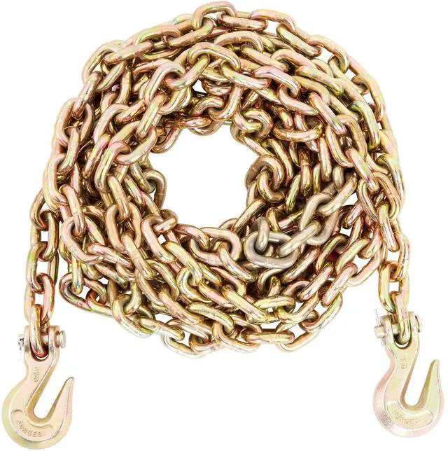 Alt view image 6 of 7 - Transport Binder Chain, 7100 lbs Working Load Limit, 3/8'' x 20' G80 Tow Chain Tie Down with Grab Hooks, DOT Certified, Galvanized Coating Manganese Steel for Dock Factory Construction Site
