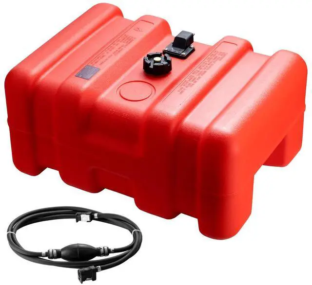Main image of Marine Fuel Tank, 14.53 Gallon/55L, Portable Boat Fuel Gas Tank for Outboard Engine Boats, Plastic Outboard Marine Boat Fuel Tank with Hose, Easy to Carry for Yacht, Fishing Boat, Deck Boat, Red