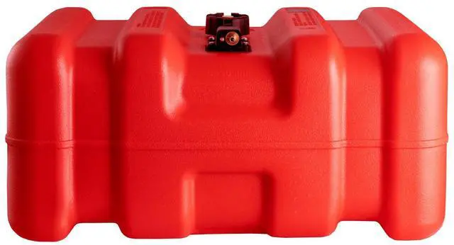 Alt view image 3 of 7 - Marine Fuel Tank, 14.53 Gallon/55L, Portable Boat Fuel Gas Tank for Outboard Engine Boats, Plastic Outboard Marine Boat Fuel Tank with Hose, Easy to Carry for Yacht, Fishing Boat, Deck Boat, Red