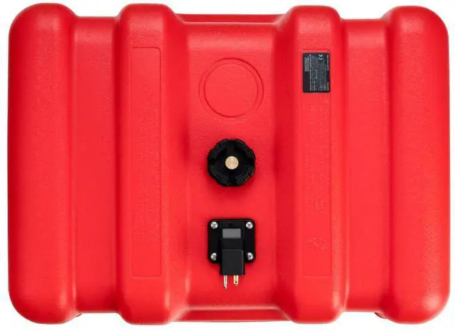 Alt view image 4 of 7 - Marine Fuel Tank, 14.53 Gallon/55L, Portable Boat Fuel Gas Tank for Outboard Engine Boats, Plastic Outboard Marine Boat Fuel Tank with Hose, Easy to Carry for Yacht, Fishing Boat, Deck Boat, Red