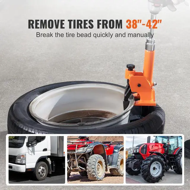 Alt view image 5 of 7 - Manual Tire Bead Breaker, 38"-42" Tires Changer Tool with Rubber Pad, Protect Aluminum Alloy Hubs, Easy-Operated Tire Repair Tool for ATVs/UTVs, Tractors, Trucks, Cars, Heavy Duty Tires