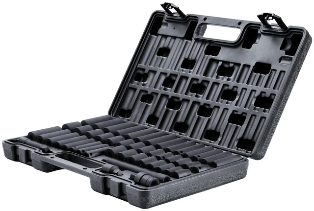 Alt view image 7 of 7 - 1/2" Drive Deep Impact Socket Set, 34-Piece Metric Socket Set (8-36mm) 6-Point Cr-Mo Alloy Steel for Automotive Repair, Rugged Design, Includes Heavy-Duty Storage Case