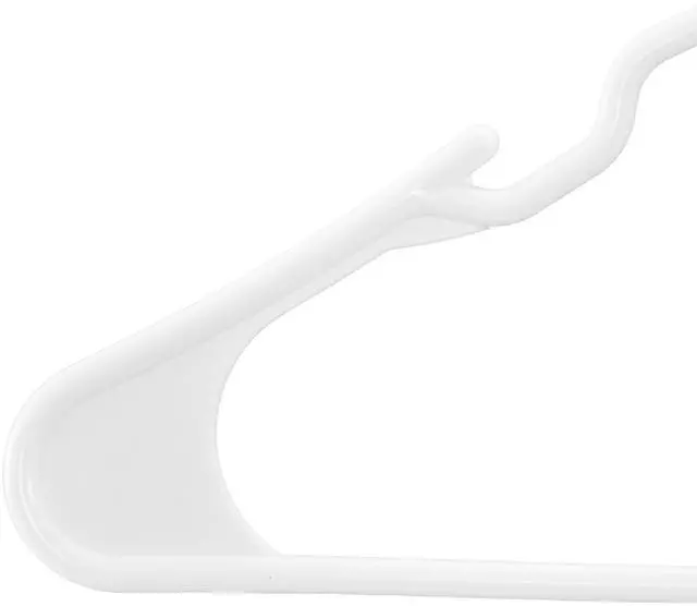 Alt view image 5 of 7 - Hangers, 0.2 in Ultra-Thin, 50 Pack White Plastic Hangers with Stable Triangular Top Structure & Wider Notch Design, Non-Slip Space Saving Hangers, Fit for T-Shirt, Shirt, Sling & Pant
