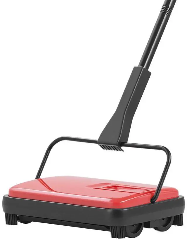 Alt view image 6 of 7 - Carpet Sweeper, 6.7 in Sweeping Paths, Floor Sweeper Manual Non Electric, 300 ml Dustbin Capacity with Comb for Home Office Rugs Hardwood Surfaces Wood Floors Laminate, Cleans Dust Pet Hair