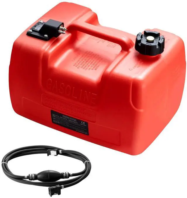 Alt view image 2 of 7 - Marine Fuel Tank, 3.17 Gallon/12L, Portable Boat Fuel Gas Tank for Outboard Engine Boats, Plastic Outboard Marine Boat Fuel Tank with Hose, Easy to Carry for Yacht, Fishing Boat, Deck Boat, Red