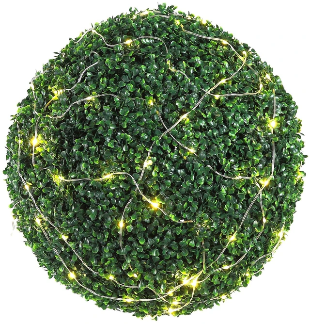 Alt view image 4 of 7 - Artificial Topiary Boxwood Trees, 20" Tall (2 Pieces), Ball-Shaped Faux Topiary Plants, All-Season Green Decorative Faux Plants for Backyard, Balcony, Garden, Wedding, and Home Décor