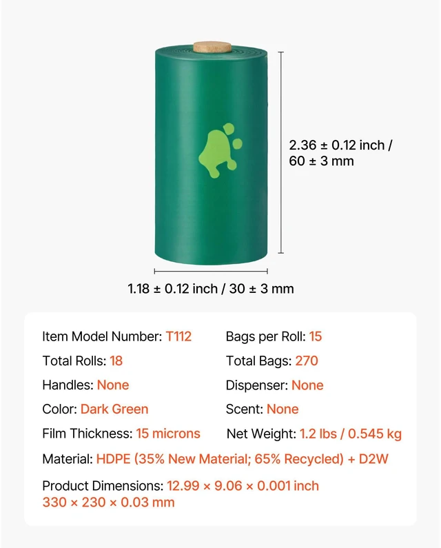 Alt view image 5 of 7 - Thick Dog Poop Bags 270PCS Unscented Biodegradable Pet Waste Bags Refill Rolls